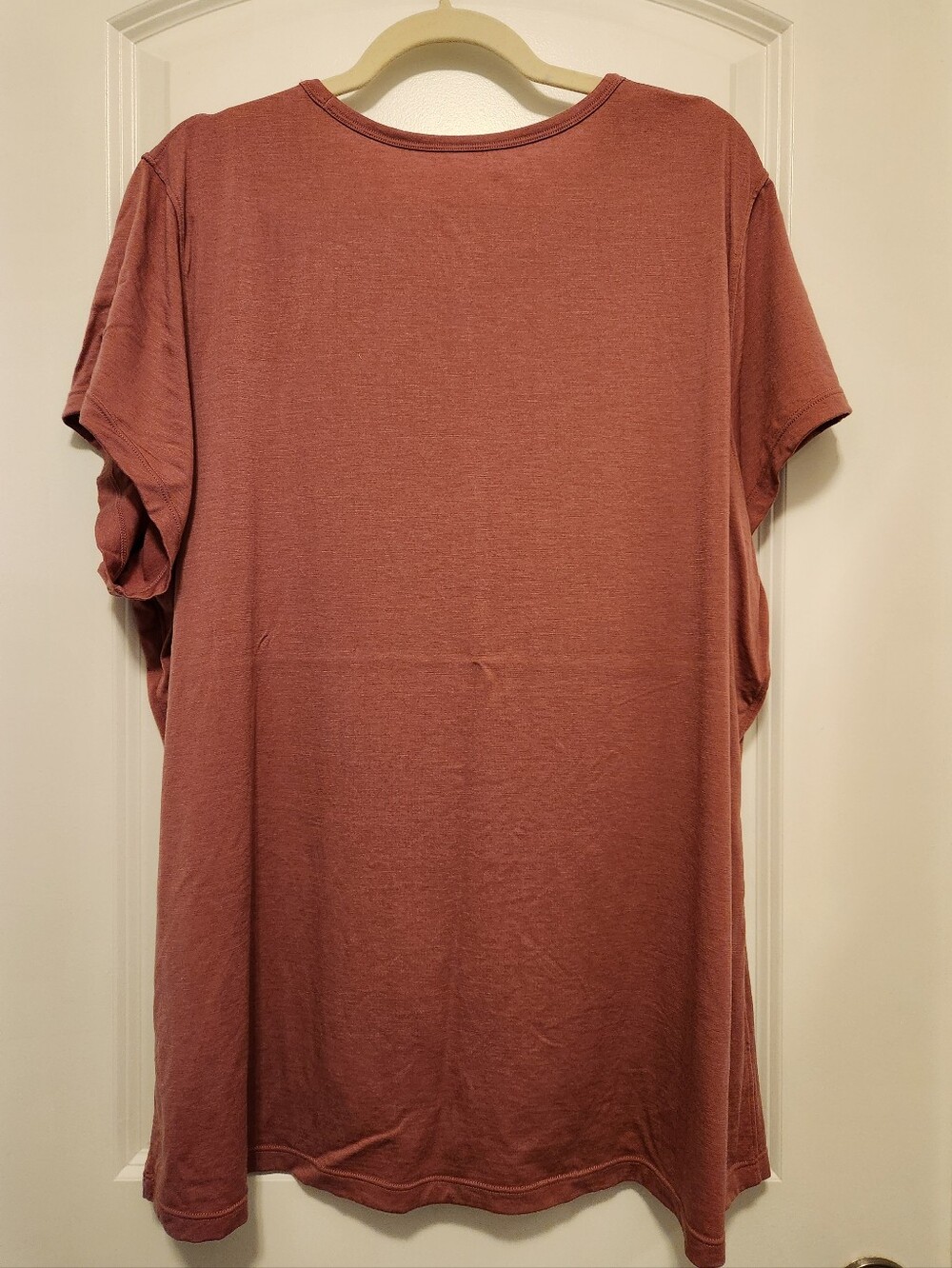 Woolx Merino Addie Crew Neck Tee, Mauve, 2XL - Picture 2 of 5